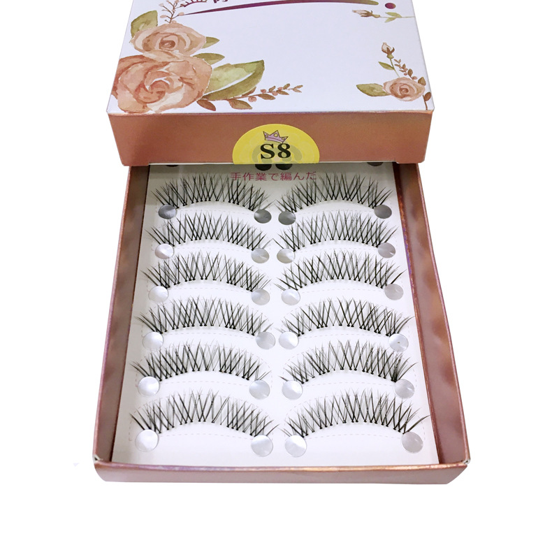 月儿公主十对装S8假睫毛纯手工交叉磨尖睫毛 新娘妆专用睫毛