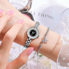 Jusen潮流时尚小表盘手链表 韩版小巧细表带镶钻石英装饰手腕表