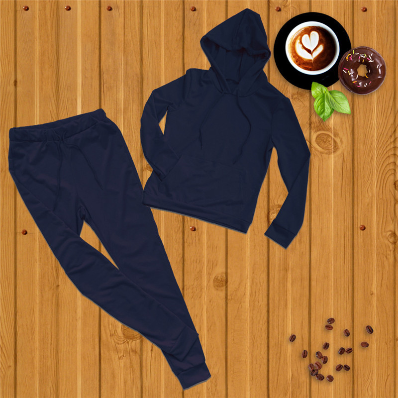 Damesmode sport trainingspak met capuchon, tweedelig pak_voghion.com