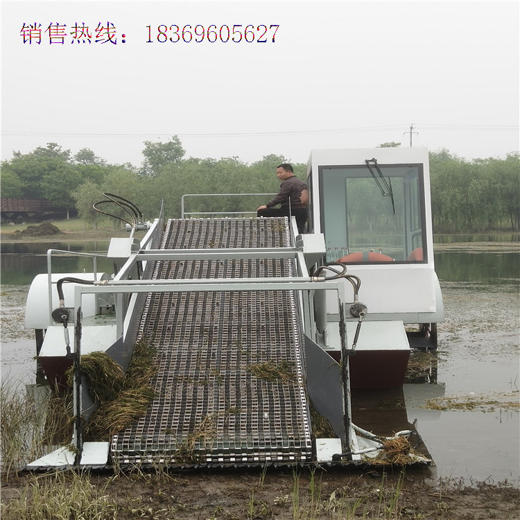 湖南小型收割船水葫芦打捞一体船垃圾打捞船出售现货船水库水草