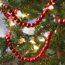 聖誕節裝飾木珠串聖誕樹裝飾木珠掛件壁爐聖誕花環裝飾木珠串配件