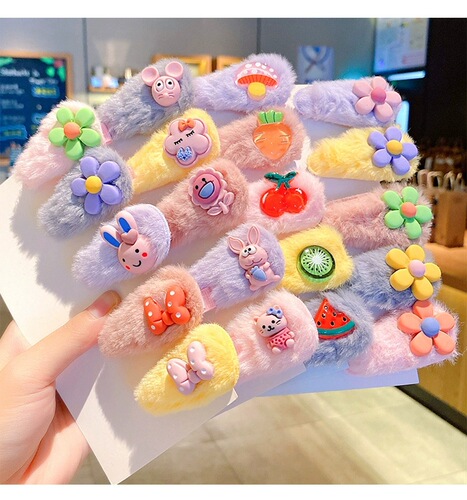 Winter children's hair clips, cartoon baby clips, all-inclusive, non-harmful, cute children's hair clip set wholesale