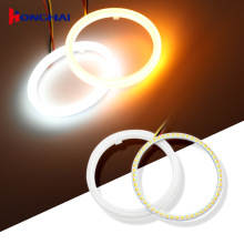 双色白加黄天使眼汽车改装3.0高亮2.5双光透镜双光天使眼带转向