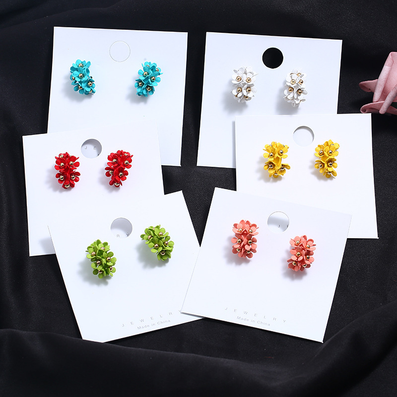 Ear Studs Classification Paint, Iron Chain Material Wholesale Jewelry 1 Pair Simple Style Flower Alloy Alloy Ear Studs