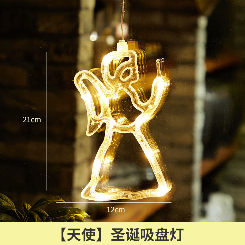 Navidad Lámpara decorativa tienda ventana de cristal lámpara colgante vacaciones atmósfera diseño lámpara de succión campana pequeña joyería colgante