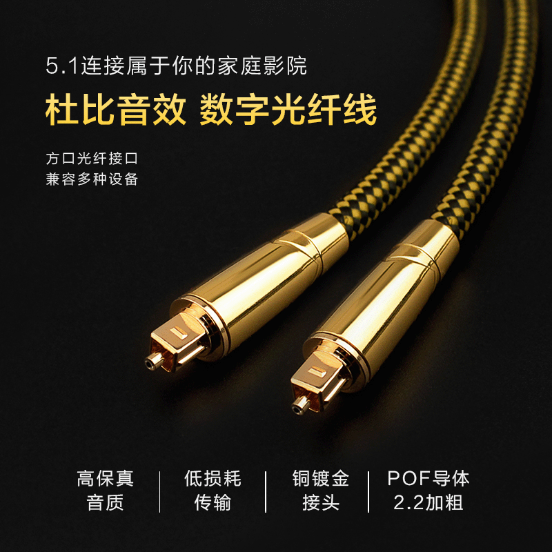 YYTCG optical fiber audio SPDIF digital power amplifier cable is suitable for fever class HiFi audio square Sound Cable