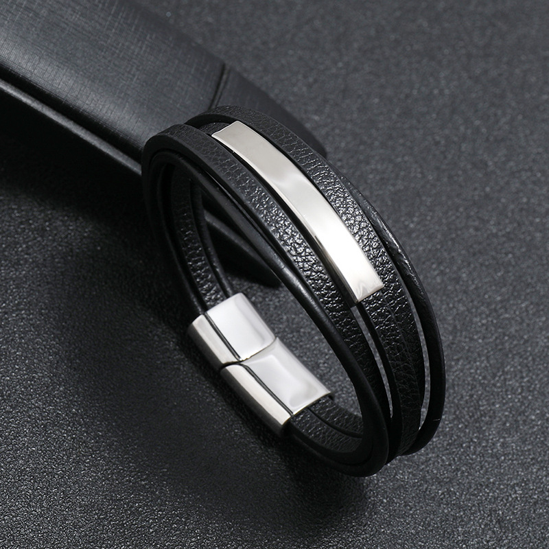 fashion trendy menu0027s all-match leather bracelet