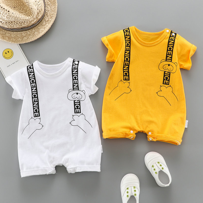 Infant summer short-sleeved cotton one-p...