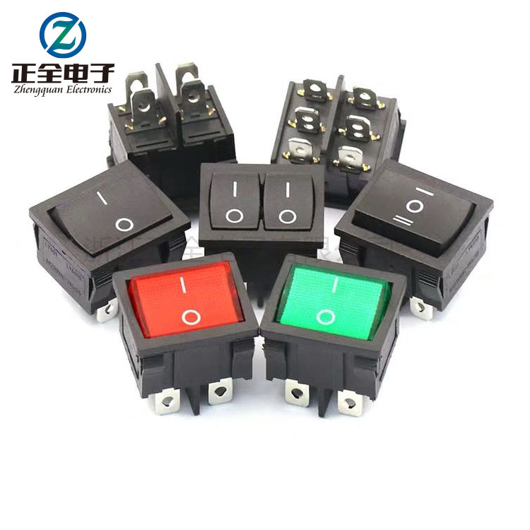 船型开关 KCD5-105 D5带灯红色四脚船型开关KCD5四脚带灯船型开关