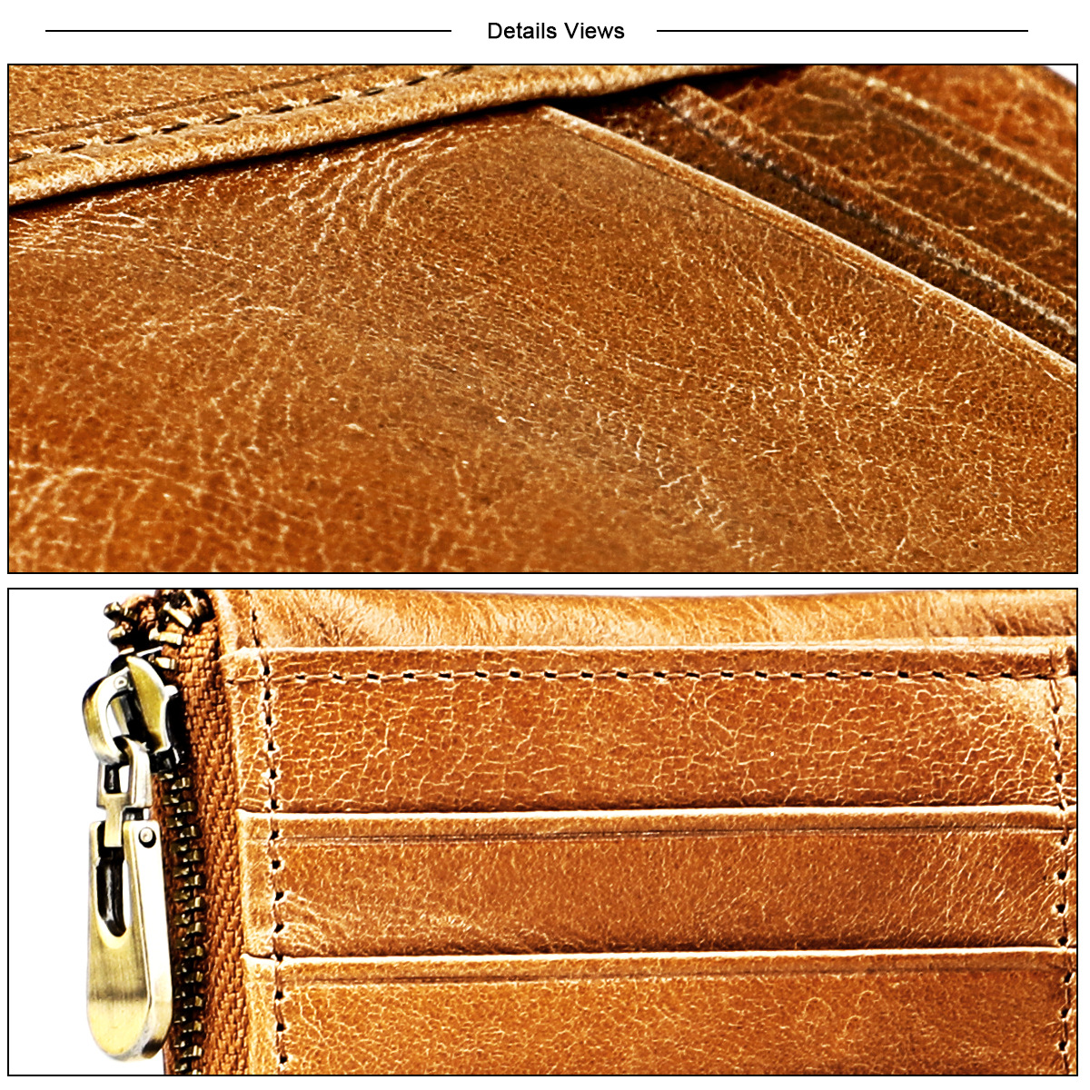 New Anti-theft Brush Wallet Multi-card Slot Leather Coin Purse Zipper Purse display picture 3