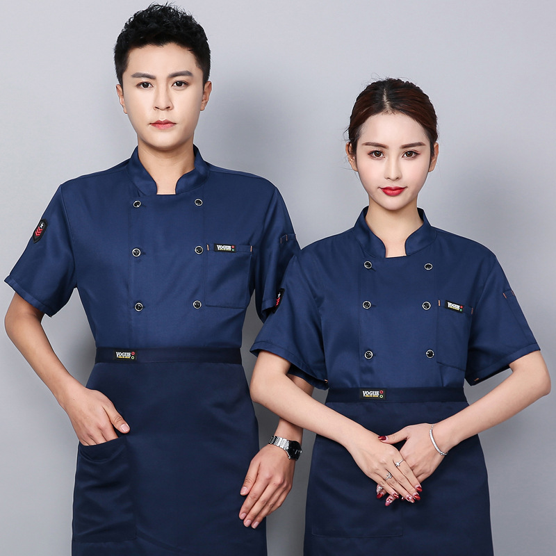 Chef overalls Short sleeve men work clothes short sleeve breathable hotel restaurant western restaurant kitchen hotel restaurant chef clothing