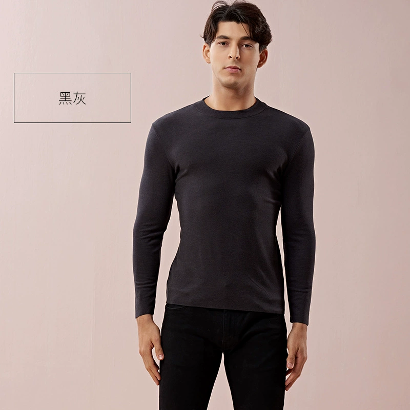 Yaerle Thermal Underwear Men's Single-piece Constant Temperature Heating Brushed Medium Thick Half-Turtle Collar Cotton Sweater Basement Autumn Clothes