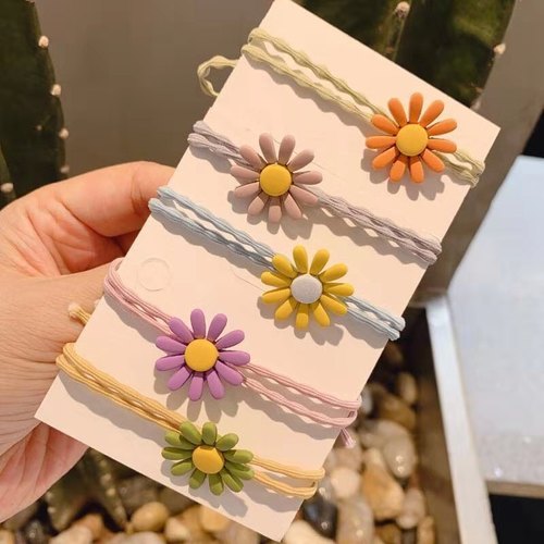 New chrysanthemum Korean color hair tie small Zouju hair accessories cute sunflower headband women's hair band wholesale