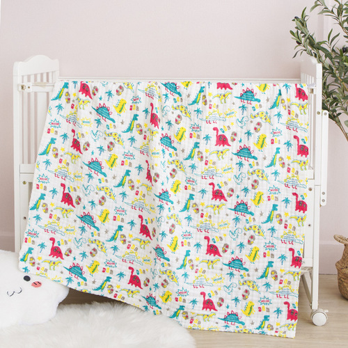 Cross-border high-density six-layer gauze bath towel children's blanket 110*110 soft absorbent baby children's baby cover blanket towel