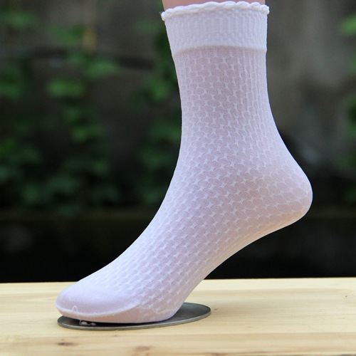 Children's white socks Thin ladies' stoc...