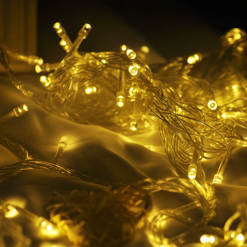 [Фабричная продажа LED-гирлянд мигающих маленьких разноцветных огоньков для наружного использования на Рождество, праздники, украшение комнаты, освещение, оптовая торговля]
