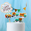 Baking cake decorative truck sailing cake insertion flag children's scenario theme birthday cake account