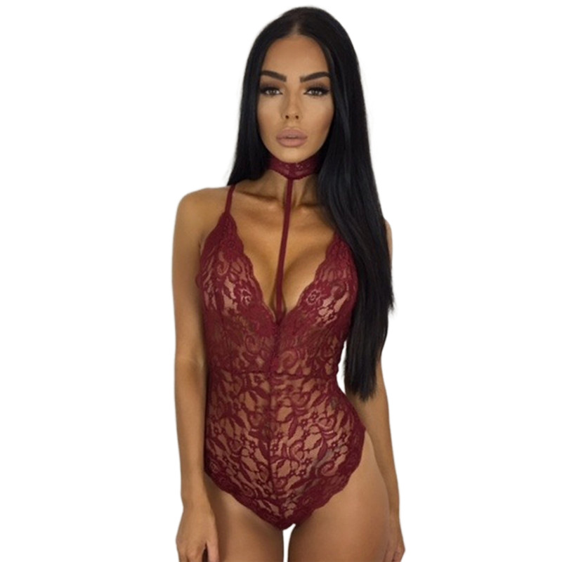 See-Through Lace One-Piece Sexy Lingerie NSYCX109330