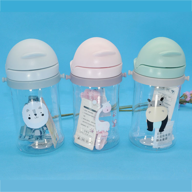 Mega taza de paja de plástico 350ml de mármol de paja taza de agua bebé bebida taza de plástico taza de bebida de bebé al por mayor