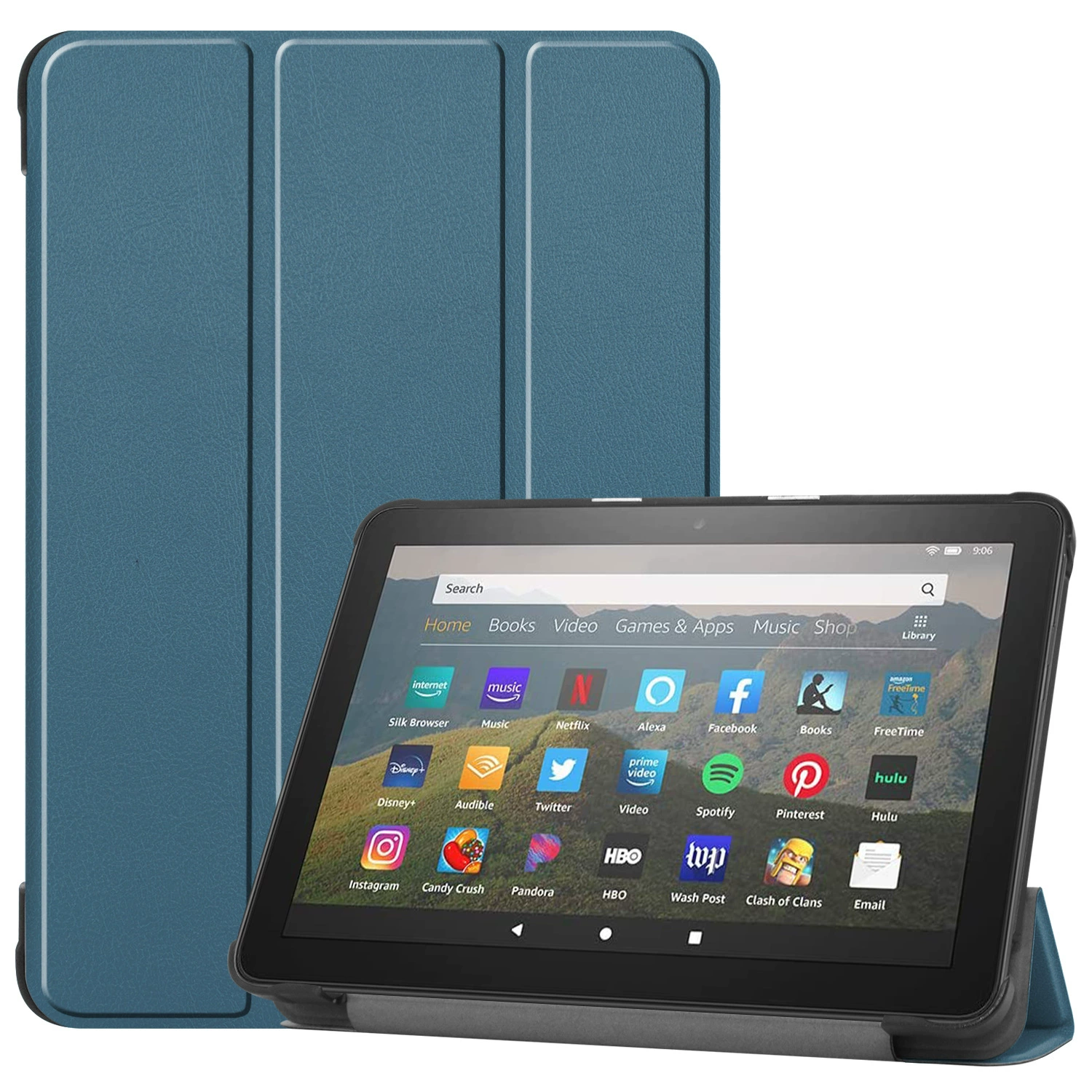 Applicable to 2020 Amazon Kindle Fire HD8 tablet leather case HD8 three -fold protective cover dormant shell