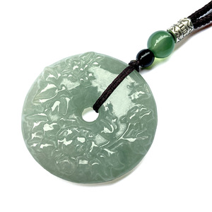 天然翡翠缅甸A货雕花平安扣吊坠 四会玉器珠宝带证书挂件工厂直销