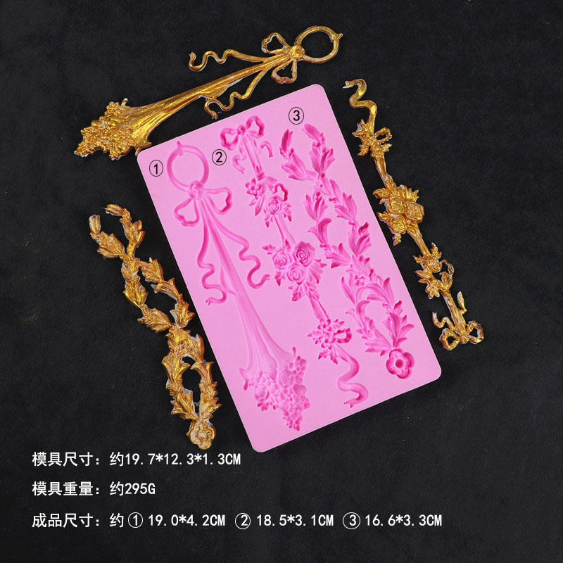 Estilo europeo en relieve molde de silicona fondant decoración de la boda herramienta de molienda para hornear ritmo seco molde de chocolate molde de la torta