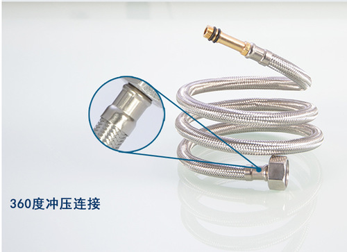 304 stainless steel metal braided hot and cold water inlet hose water pipe toilet water heater high pressure connecting pipe 4 points household
