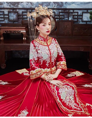 秀禾服新娘2020新款结婚中式古装嫁衣中国风出阁服龙凤褂绣禾服女|ru