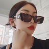 Retro rectangular sunglasses, brand glasses solar-powered hip-hop style, European style, 2021 collection, internet celebrity