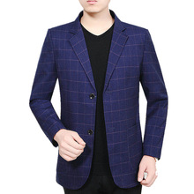 格子西装中老年男爸爸外套