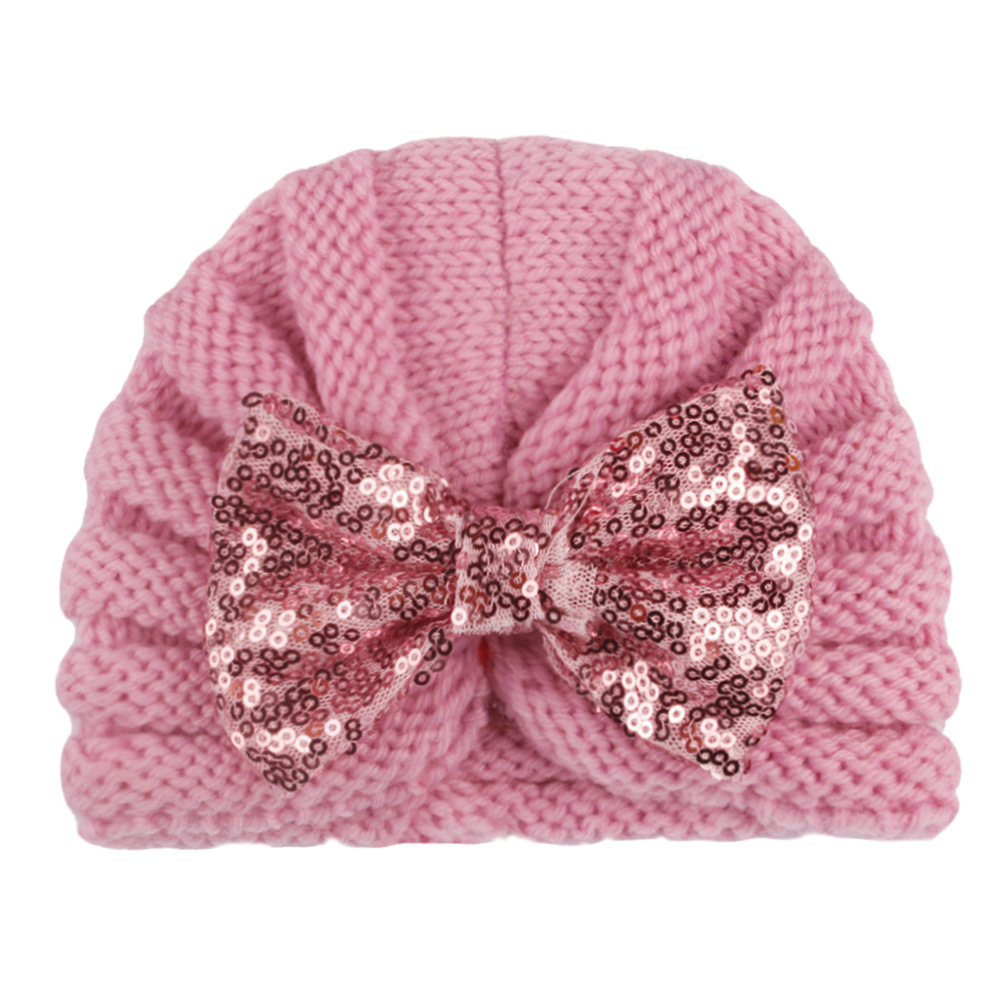 Children Unisex Fashion Bow Knot Sequins Wool Cap display picture 7