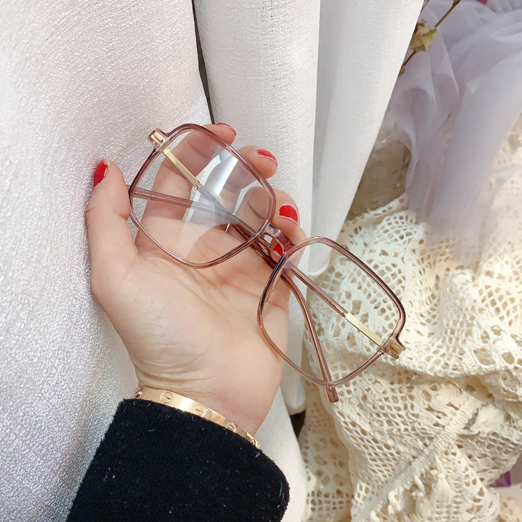 超轻大框黑框复古眼镜女网红ins可配防蓝光近视眼镜韩版潮平光镜