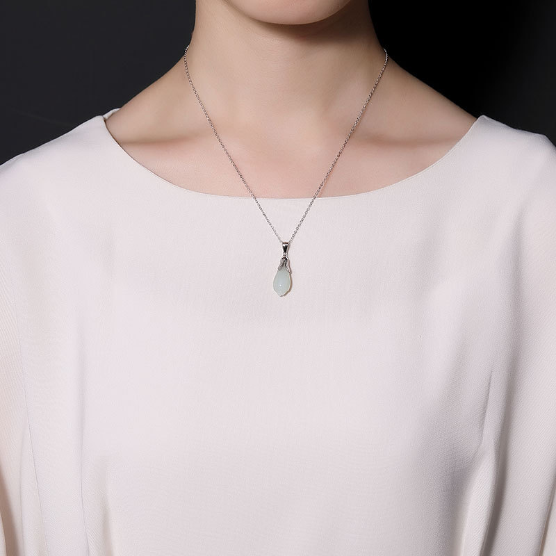 Dây chuyền bạc 925 hình chữ O đơn giản, phong cách Âu Mỹ, dây xương đòn unisex — 46CM
