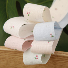 Single-color printed cotton-linen ribbon DIY hair accessory material fashion hat Lolita bouquet packaging ribbon