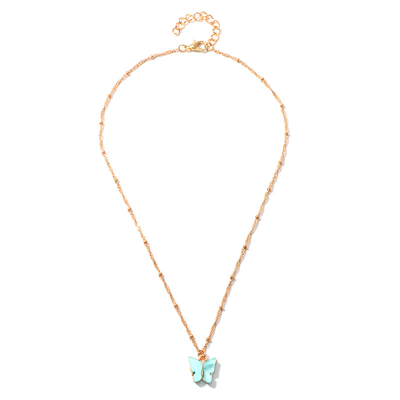 Fashion Women&#39;s Necklace Wholesale Colorful Acrylic Butterfly Necklace Sweet Clavicle Chain Necklace display picture 10