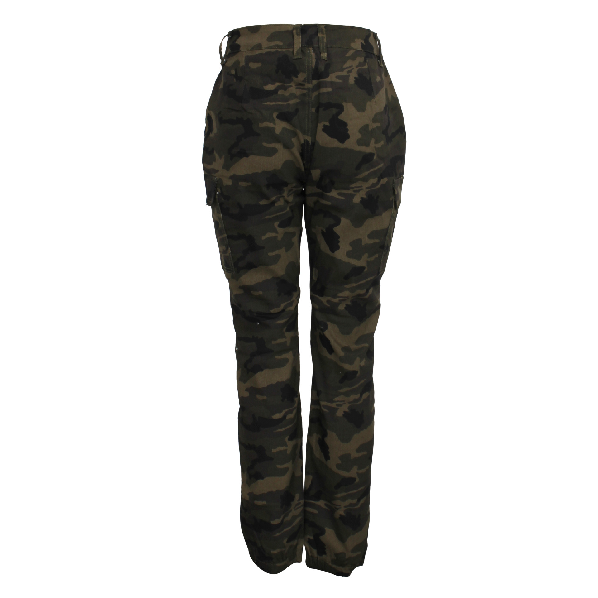 Robe femme slim imprimé camouflage décontracté petit pied pantalon_voghion.com