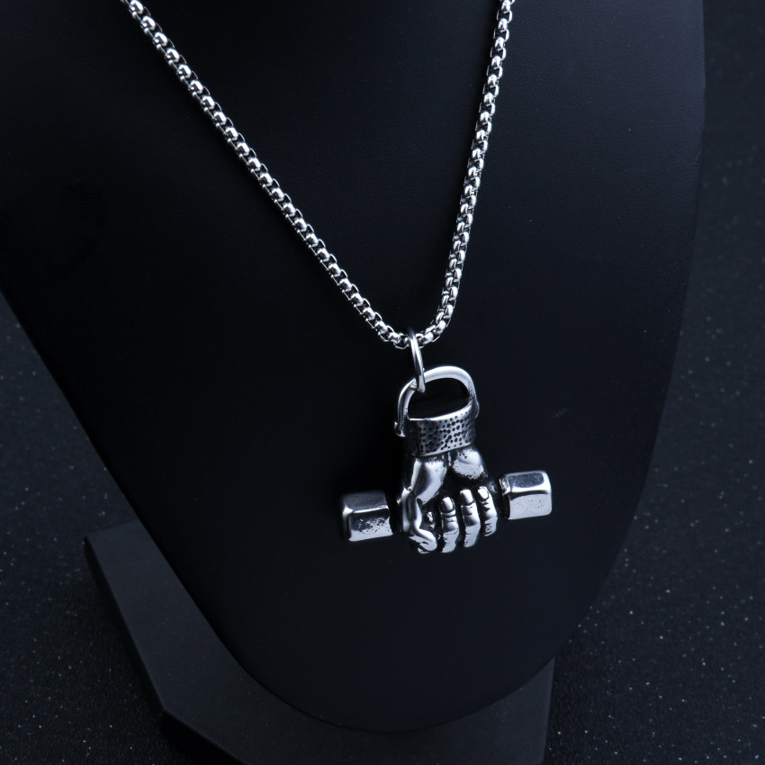 Fist Pendant Necklace For Men In Titanium Steel Trendy Accessory_voghion.com