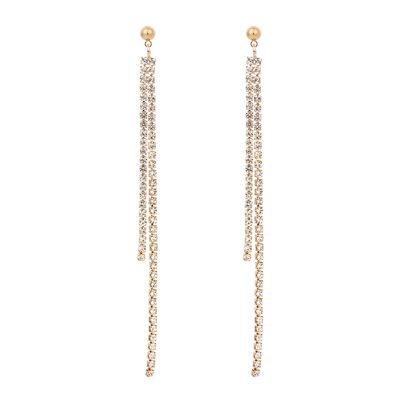 4g Weight Earrings Classification Housewarming, Anniversary, Business, Wedding, Travel, Birthday, Festival Occasion Women'S Gender Simple Style Style Gold Color Korea Simple Fairy Long Tassel Fashion Wild Claw Chain Earrings Wholesale Nihaojewelry 7