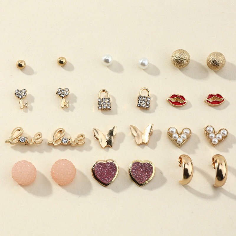 Fashion Multi-element Small Earrings 12 Pairs display picture 2