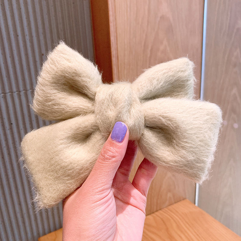 Plush Big Bow Imitation Mink Hairpin display picture 8