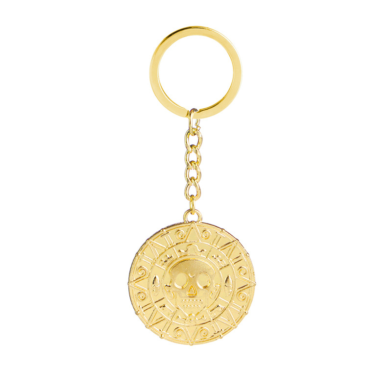 Explosion Keychain Caribbean Pirate Skull Gold Coin Keychain Hot Accessories Gros Nihaojewelry display picture 8