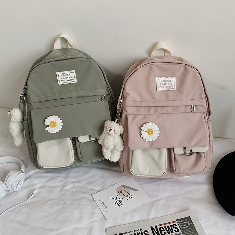 Korean Fashion College Style Vintage Feeling Girl Hit Color School Bag Wild Student Backpack  Wholesale Nihaojewelry display picture 26