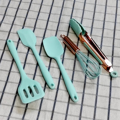 Children's Mini Real Cooking Silicone Kitchen Set Household Small Kitchen Non-stick Pan Silicone Spatula Slotted Spoon Baking Tools