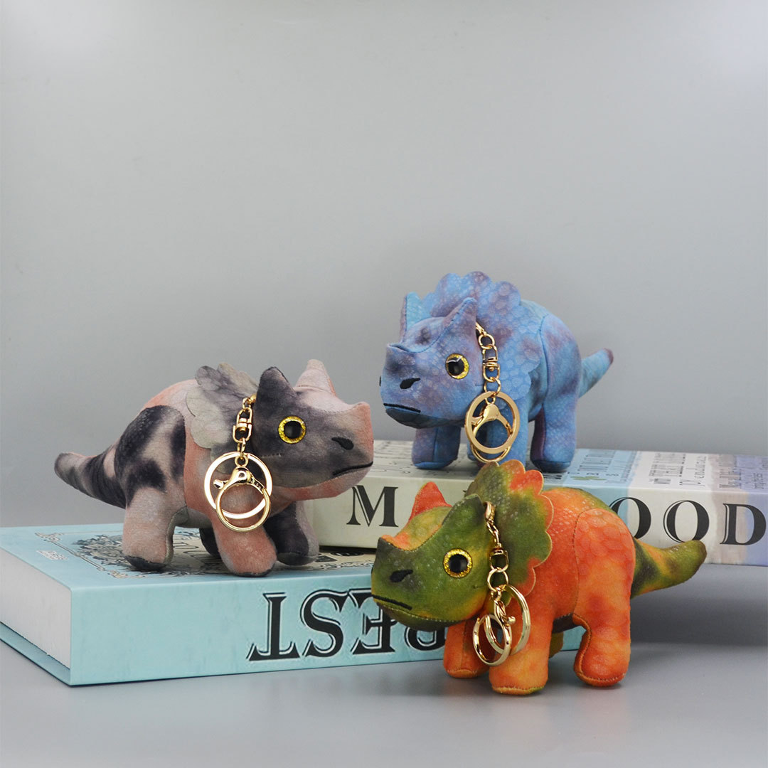 4寸迷彩三角恐龍毛絨玩具抓機公仔潮流禮品服裝背包鑰匙圈挂件