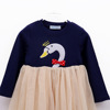 Children’s wholesale crown Swan embroidered dress