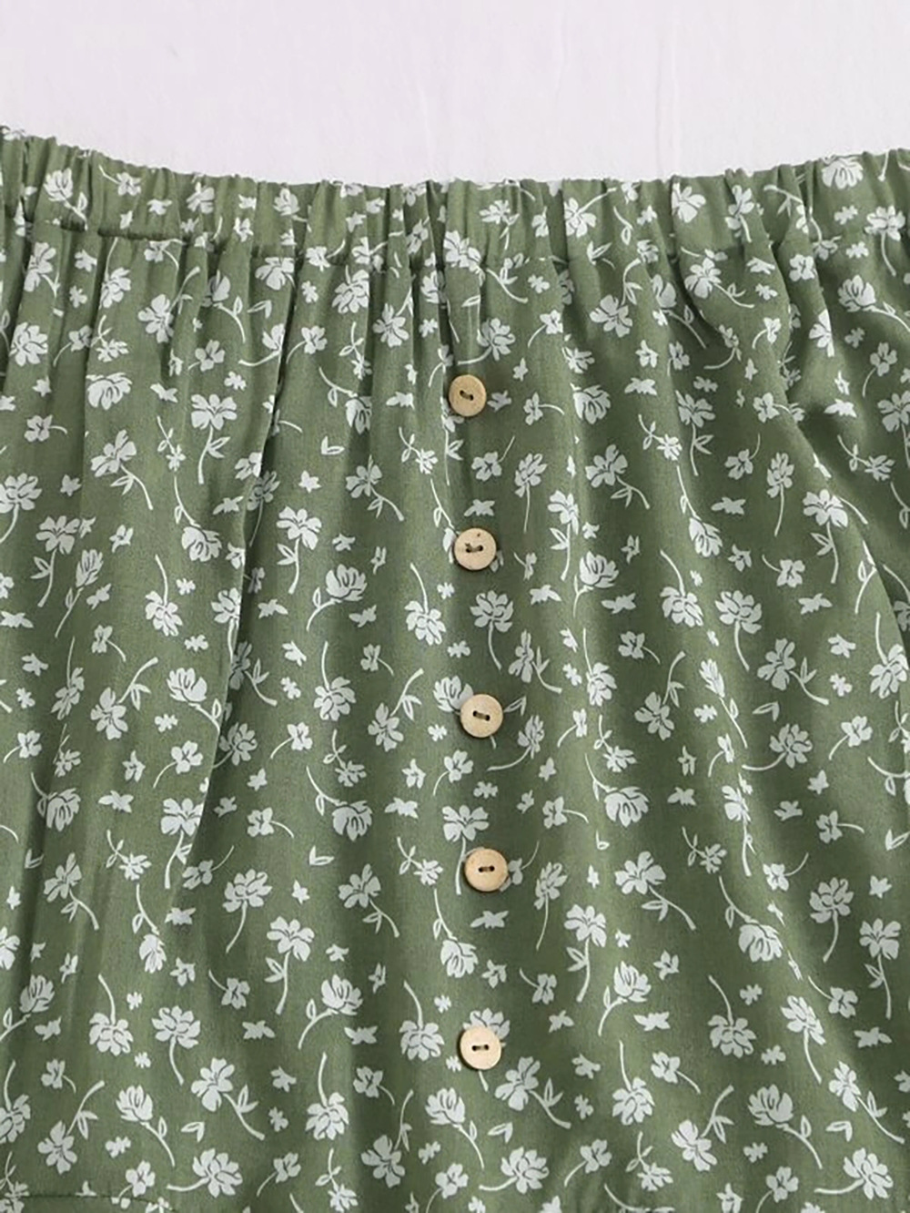 summer new women s floral short skirt small daisy wood ear print wrinkle skirt  NSDF1540