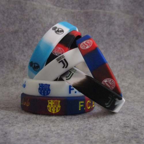 Football team Barcelona, ​​Liverpool, Bayern, AC, Juventus, Real Madrid, sports bracelet, silicone wristband, fan accessories