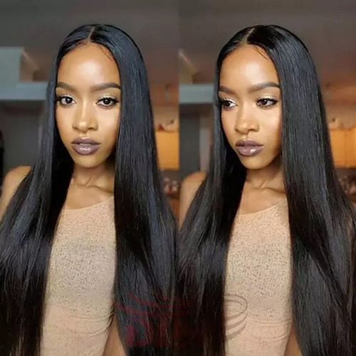 African cross-border wig for women with long straight hair, middle parting, African synthetic fiber headgear for women, straight wave manufacturer wholesale