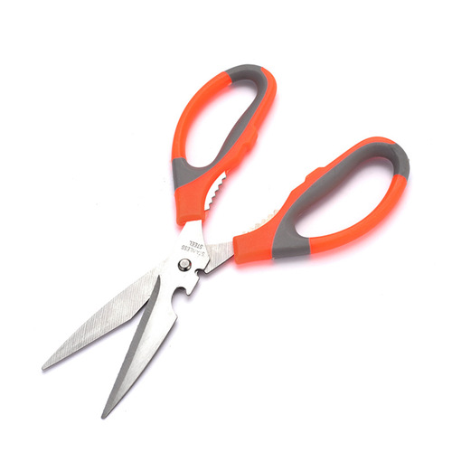 Household multifunctional scissors kitchen scissors special steel plastic grip chicken bone scissors can cut chicken, duck and fish