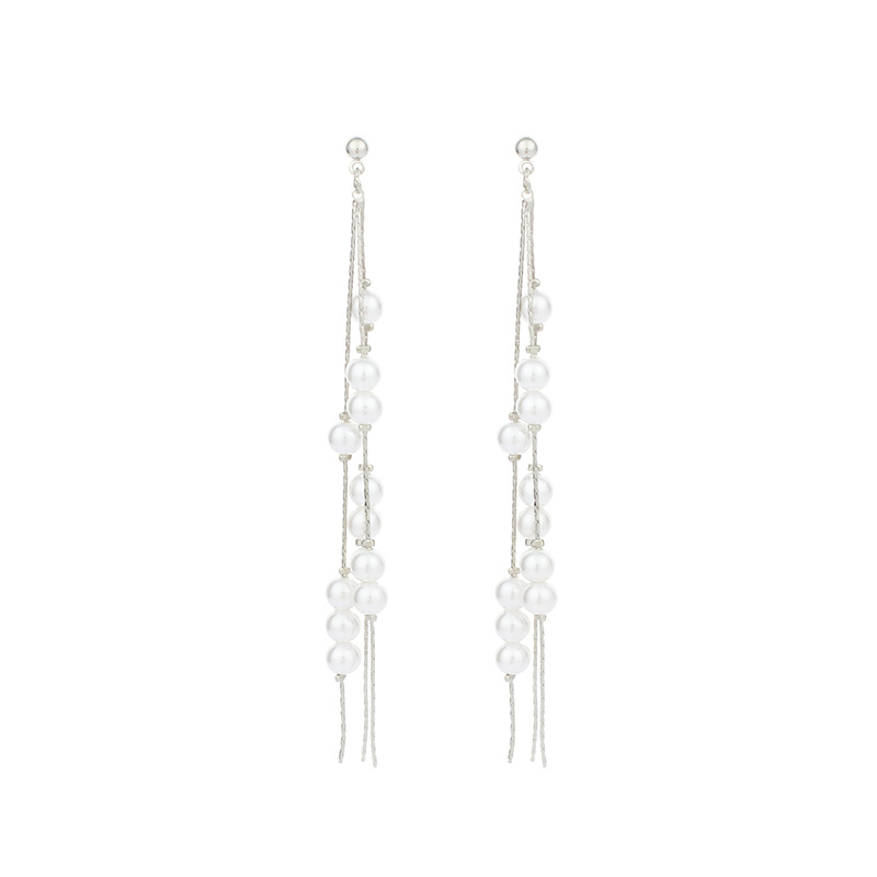 6g Weight Earrings Classification Wedding, Travel, Birthday, Festival Occasion Women'S Gender Fashion Style Gold, Silver Color Fashion Pearl  -one Tassel Earrings 5
